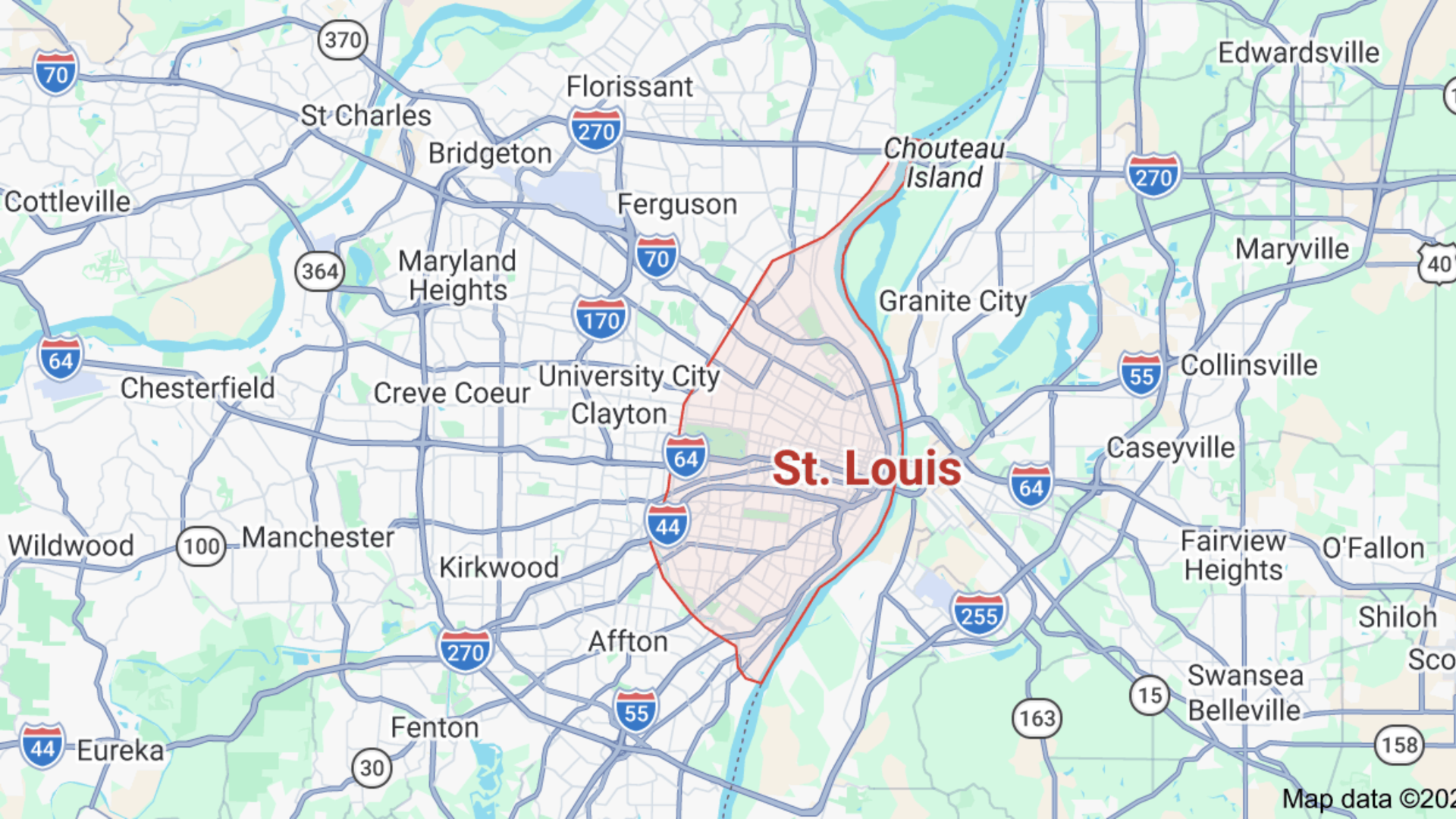 St. Louis service area map